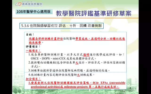1111201里程碑(milestones)及可信賴專業活動(EPAs)於臨床教學的應用