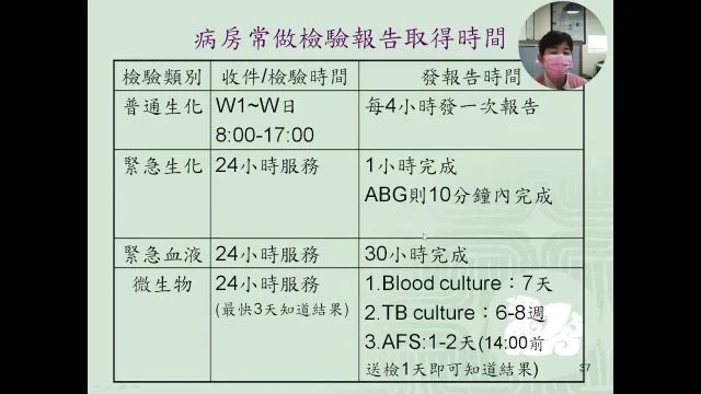 教育訓練課程-臨床常見檢體收集及檢查